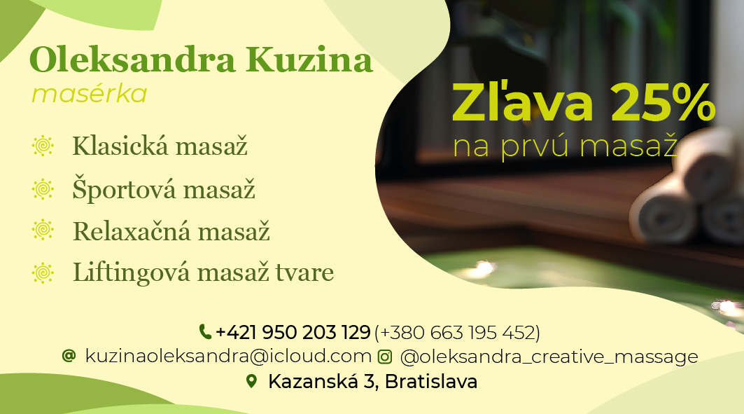 Creative Massage vizitka – zadná strana